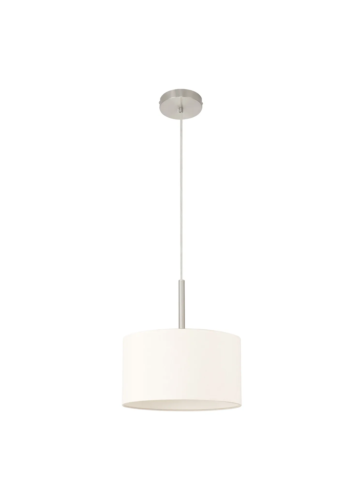 Baymont 30cm Pendant 1 Light Satin Nickel, Nude Beige/Moonlight DK0280  Deco Baymont SN NU